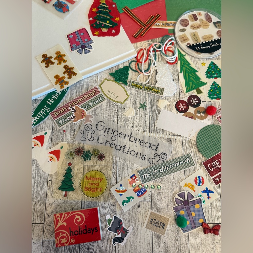 Junk Journal Ephemera Christmas Theme over 100 PIECES- includes a new blank book - Picture 7 of 15